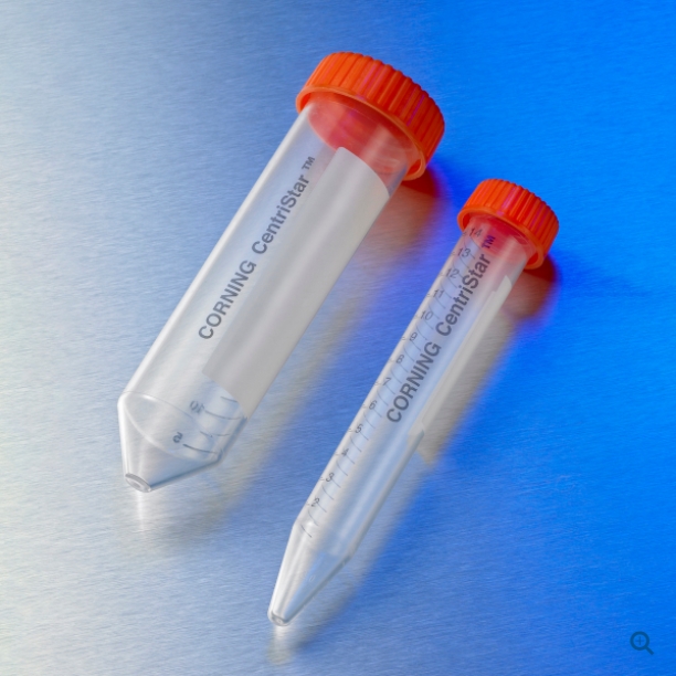 Corning® 50 mL PP离心管，锥形底，带CentriStar™ 盖和支架，无菌，25/管架，500/箱