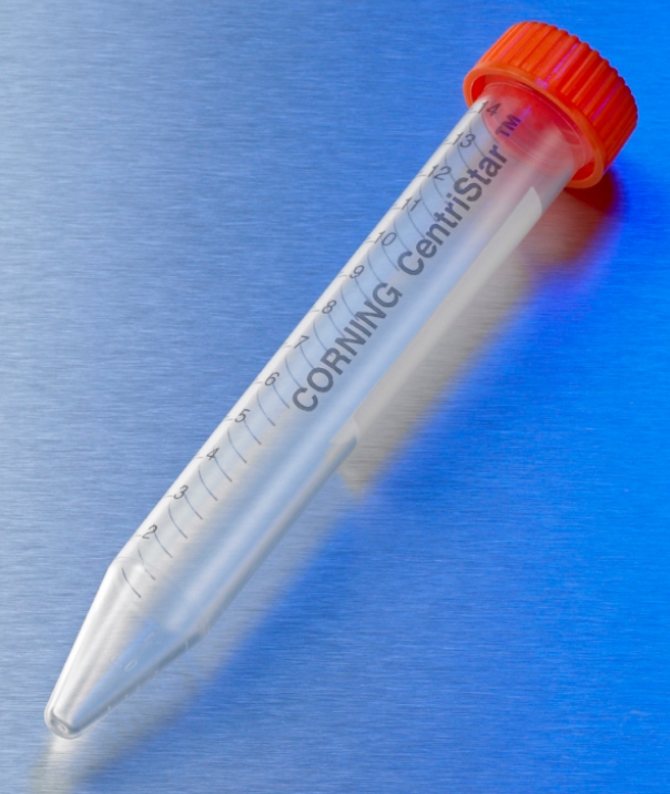 Corning® 15 mL PP离心管，带支架和CentriStar™ 盖，无菌，50/支架，500/箱